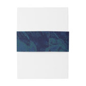 ネイビーブルー抽象芸術パターン結婚金ゴールド 招待状ベリーバンド (裏面例)