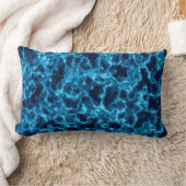 ネイビーブルー抽象芸術パターン ランバークッション (ブランケット)