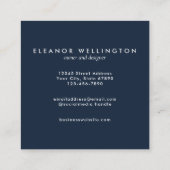 ネイビーブルー抽象芸術水彩テクスチャカスタム スクエア名刺 (裏面)