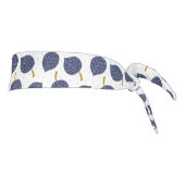 ネイビーブルー抽象芸術飛んでいる爆弾果実パターン タイヘッドバンド (回転90)