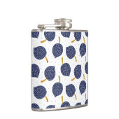 ネイビーブルー抽象芸術飛んでいる爆弾果実パターン フラスク (右)