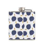 ネイビーブルー抽象芸術飛んでいる爆弾果実パターン フラスク (裏面)