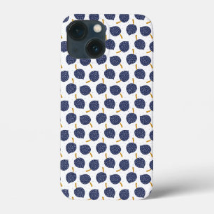 ネイビーブルー抽象芸術飛んでいる爆弾果実パターン iPhone 13 MINIケース