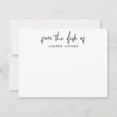 ネイビーブルー文房具の机からの営業 ノートカード (正面)