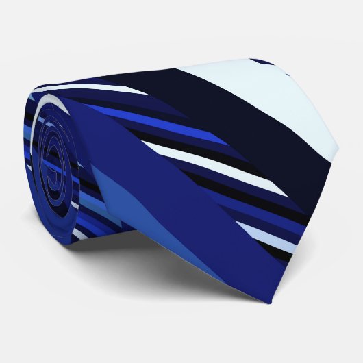 ネイビーブルー斜ストライプ斜 ネクタイ (ロール)