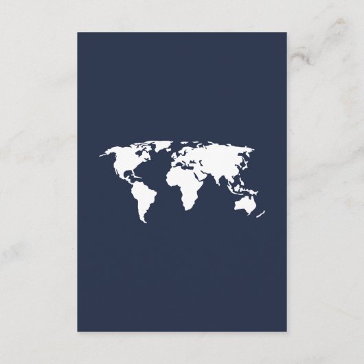 ネイビーブルー旅行先ウェディング詳細 エンクロージャーカード (裏面)