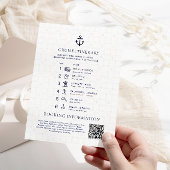 ネイビーブルー旅行旅程の目的地の結婚式 エンクロージャーカード