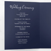 ネイビーブルー春フローラ牡丹結婚式 プログラム (内部最初)