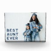 ネイビーブルー最高の叔母エバー フォトブロック (正面)