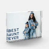 ネイビーブルー最高の叔母エバー フォトブロック (左)