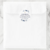 ネイビーブルー植物確モダン認 ラウンドシール (バッグ)