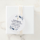 ネイビーブルー植物第モダン1聖餐式 フェイバータグ (インサイチュ)