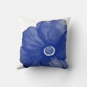 ネイビーブルー水彩花枕 クッション (裏面)