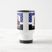 ネイビーブルー水玉模様写真テンプレート トラベルマグ (中央)