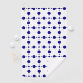 ネイビーブルー水玉模様、水玉模様パターン、ドット ゴルフタオル (インサイチュ)