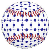 ネイビーブルー水玉模様、水玉模様パターン、ドット ソフトボール (正面)