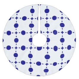 ネイビーブルー水玉模様、水玉模様パターン、ドット ブラッシュドポリエステルツリースカート