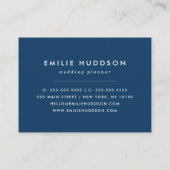 ネイビーブルー水玉模様、水玉模様パターン、ドット 名刺 (裏面)