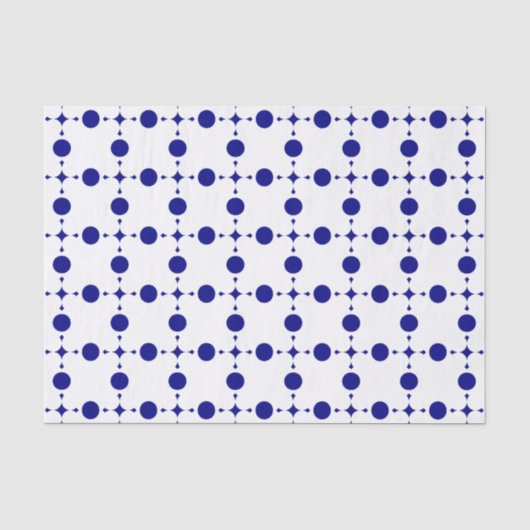 ネイビーブルー水玉模様、水玉模様パターン、ドット 薄葉紙 (正面)