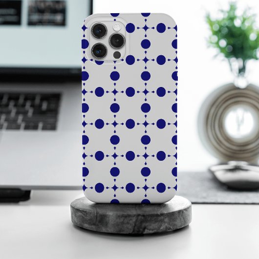 ネイビーブルー水玉模様、水玉模様パターン、ドット Case-Mate iPhoneケース