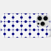 ネイビーブルー水玉模様、水玉模様パターン、ドット Case-Mate iPhoneケース (裏面 (横))