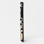 ネイビーブルー水玉模様:金ゴールドとエメラルドアクセント Case-Mate iPhoneケース (裏面/左)