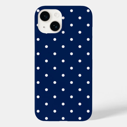 ネイビーブルー水玉模様 Case-Mate iPhoneケース (裏面)