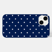ネイビーブルー水玉模様 Case-Mate iPhoneケース (裏面 (横))