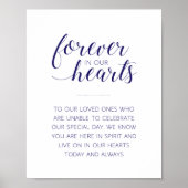 ネイビーブルー永遠に私たちのハート結婚の記念碑 ポスター (正面)