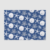 ネイビーブルー沿岸クリスマスサンドドルスターフィッシュ 薄葉紙 (正面)