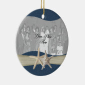 ネイビーブルー海ヒトデの写真 セラミックオーナメント (右)