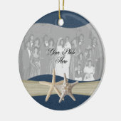 ネイビーブルー海ヒトデの写真 セラミックオーナメント (左)