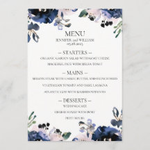 ネイビーブルー淡い色のとピンクエレガントのフローラ結婚の