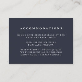 ネイビーブルー無地のカラー結婚ホテル エンクロージャーカード