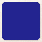 ネイビーブルー無地のカラー スクエアペーパーコースター (正面)