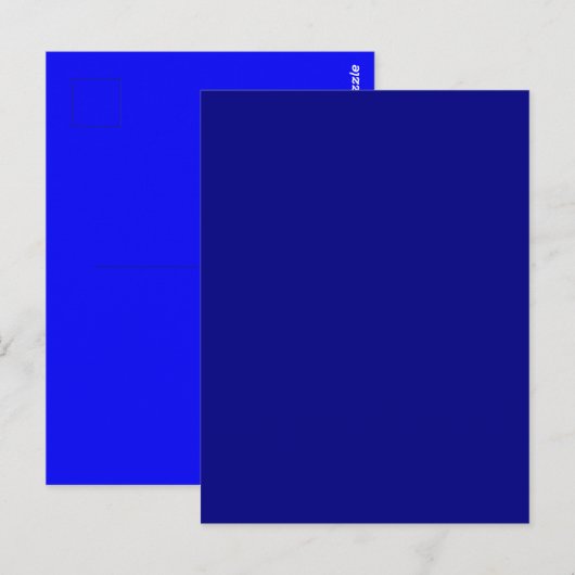 ネイビーブルー無地のカラー ポストカード (正面/裏面)