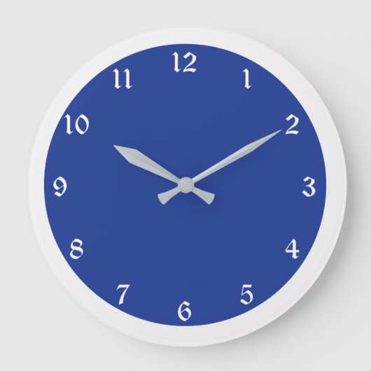 ネイビーブルー無地のカラー ラージ壁時計 (正面)
