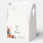 ネイビーブルー焦げオレンジ結婚フローラ フェイバーボックス (オープン)