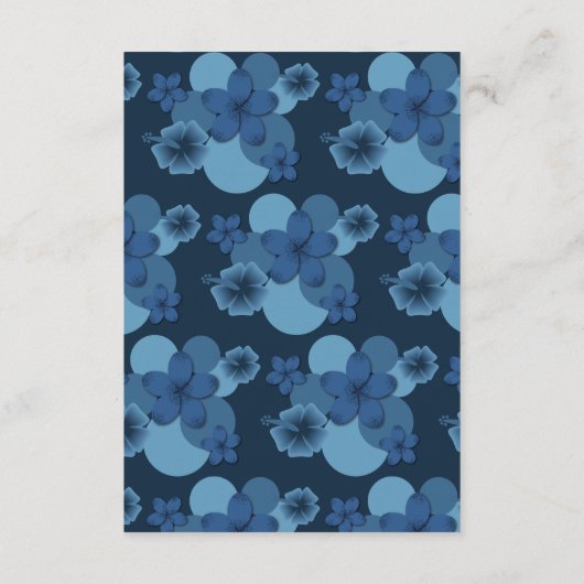 ネイビーブルー熱帯テーマウェディングエンジェクトエンクロージャ エンクロージャーカード (裏面)