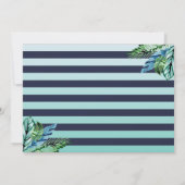 ネイビーブルー熱帯パイナップルビーチパーティー写真 サンキューカード (裏面)