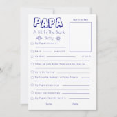 ネイビーブルー父空白のの日記記入 招待状 (正面)