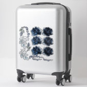 ネイビーブルー牡丹フローラブーケクリエーターセット シール (スーツケース)