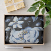 ネイビーブルー牡丹フローラ切り離し 薄葉紙 (ギフト)