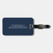 ネイビーブルー特別ユニークミニマル手荷物 ラゲッジタグ (裏面横)
