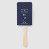 ネイビーブルー特別日付結婚式 プログラム ハンドファン (正面)