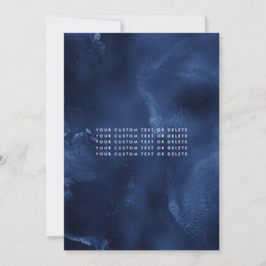 ネイビーブルー王室のダイヤモンドティアラドレスキンセアニェラ 招待状 (裏面)