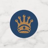 ネイビーブルー王室の金ゴールド王子誕生日パーティー コンフェッティ (スモール正面)