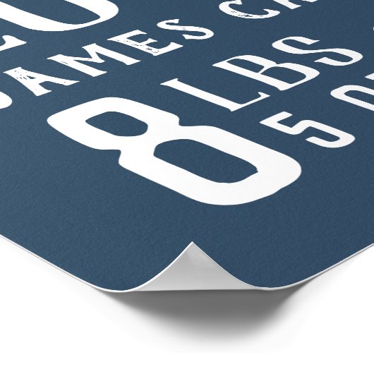 ネイビーブルー男の赤ちゃん誕生統計キープサケ ポスター (角)