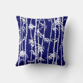 ネイビーブルー白い竹カスタム クッション (裏面)