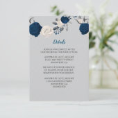 ネイビーブルー白い花シルバーグレ離れー詳細 エンクロージャーカード (スタンド正面)